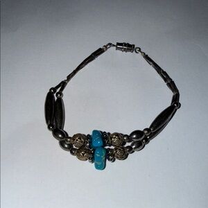 Vintage Navajo sterling silver and turquoise bracelet.